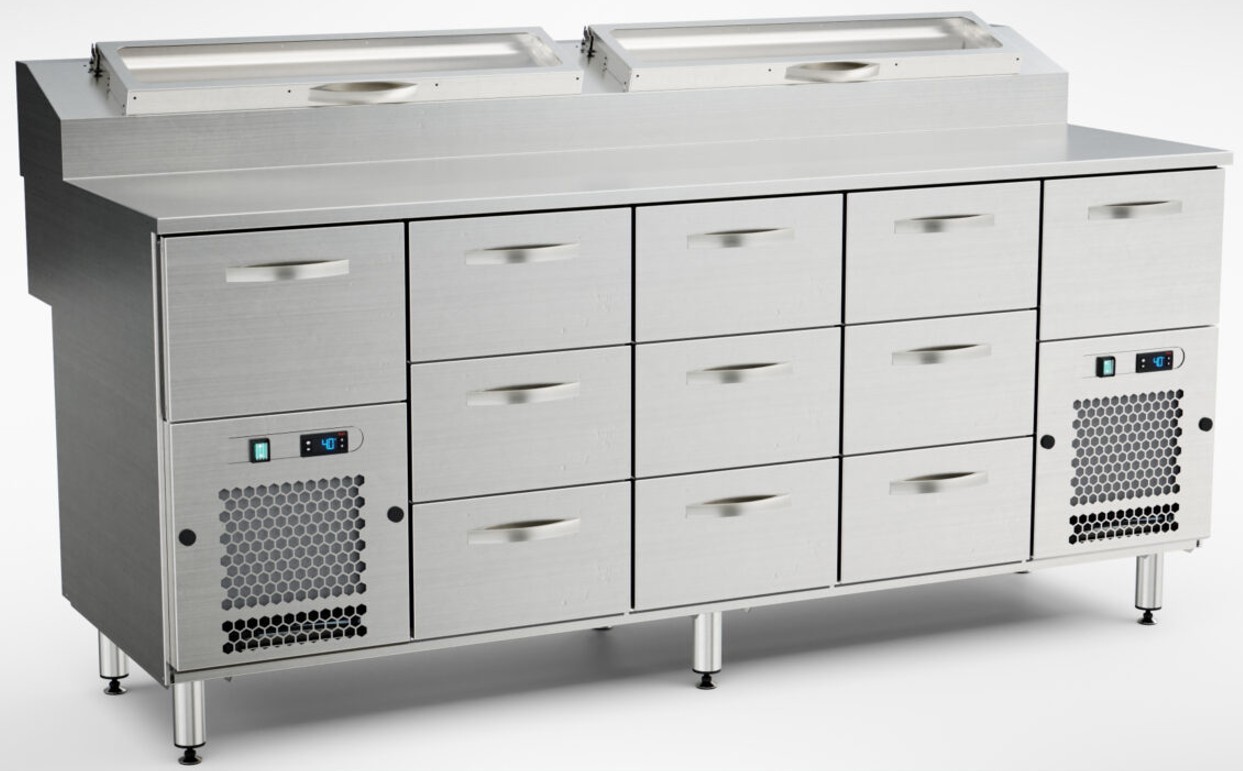 Inox Baltic pitsa külmtöölaud KTL/P-20011